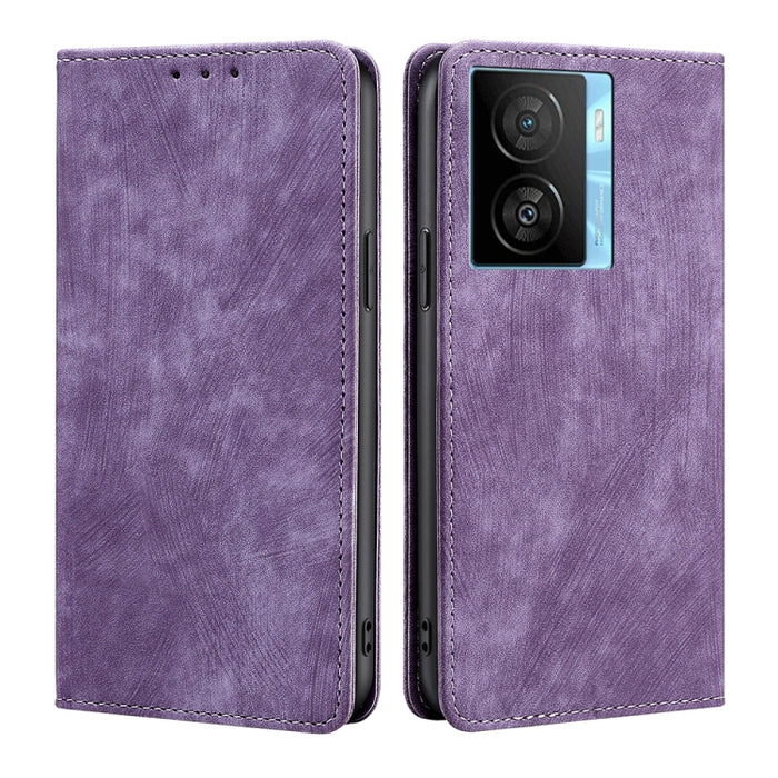 Estuche para teléfono de cuero magnético con cepillo antirrobo RFID, For vivo iQOO Z7x, For OPPO A55S 5G, For Realme GT Neo5 SE, For Xiaomi Redmi Note 12 Turbo, For Kyocera Digno SX3-KYG02, For Nokia C12, For Nokia C22, For Nokia C32                   ...