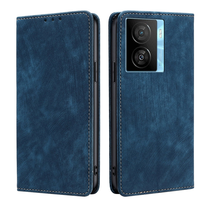Estuche para teléfono de cuero magnético con cepillo antirrobo RFID, For vivo iQOO Z7x, For OPPO A55S 5G, For Realme GT Neo5 SE, For Xiaomi Redmi Note 12 Turbo, For Kyocera Digno SX3-KYG02, For Nokia C12, For Nokia C22, For Nokia C32                   ...