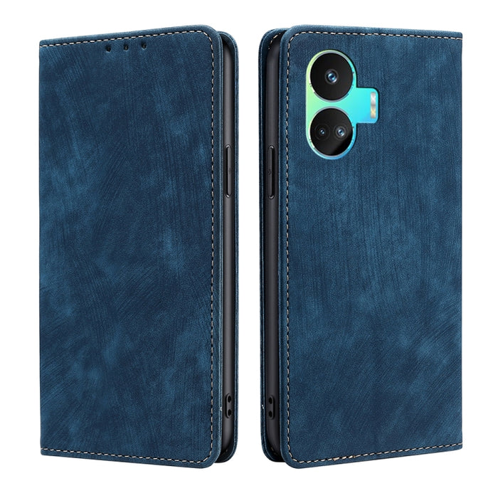 Estuche para teléfono de cuero magnético con cepillo antirrobo RFID, For vivo iQOO Z7x, For OPPO A55S 5G, For Realme GT Neo5 SE, For Xiaomi Redmi Note 12 Turbo, For Kyocera Digno SX3-KYG02, For Nokia C12, For Nokia C22, For Nokia C32                   ...