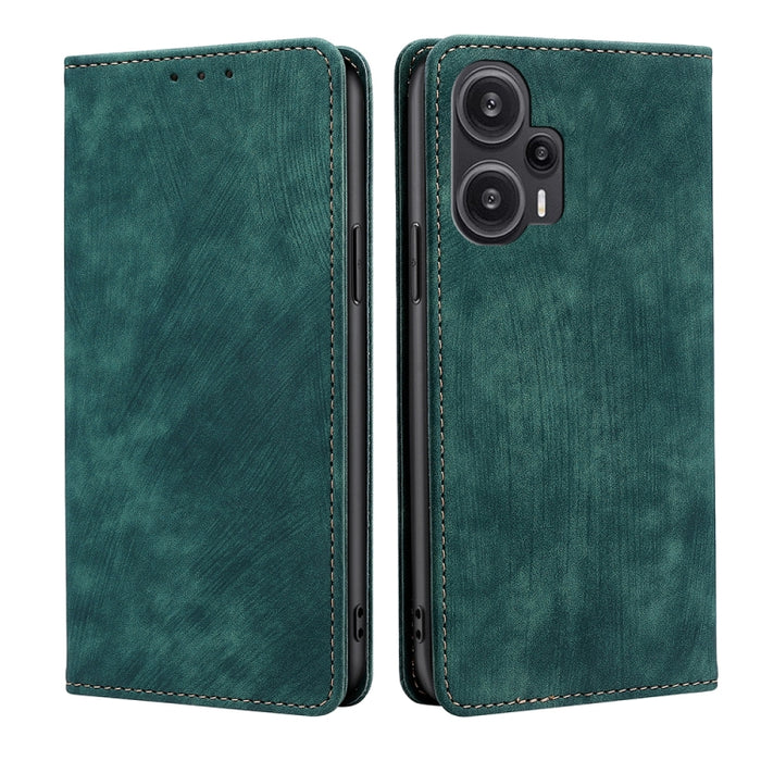 Estuche para teléfono de cuero magnético con cepillo antirrobo RFID, For vivo iQOO Z7x, For OPPO A55S 5G, For Realme GT Neo5 SE, For Xiaomi Redmi Note 12 Turbo, For Kyocera Digno SX3-KYG02, For Nokia C12, For Nokia C22, For Nokia C32                   ...