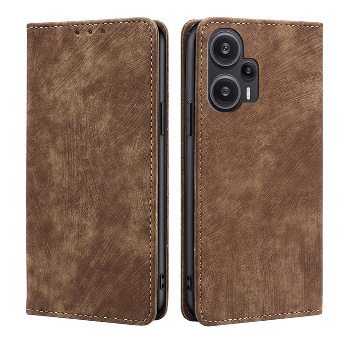 Estuche para teléfono de cuero magnético con cepillo antirrobo RFID, For vivo iQOO Z7x, For OPPO A55S 5G, For Realme GT Neo5 SE, For Xiaomi Redmi Note 12 Turbo, For Kyocera Digno SX3-KYG02, For Nokia C12, For Nokia C22, For Nokia C32                   ...