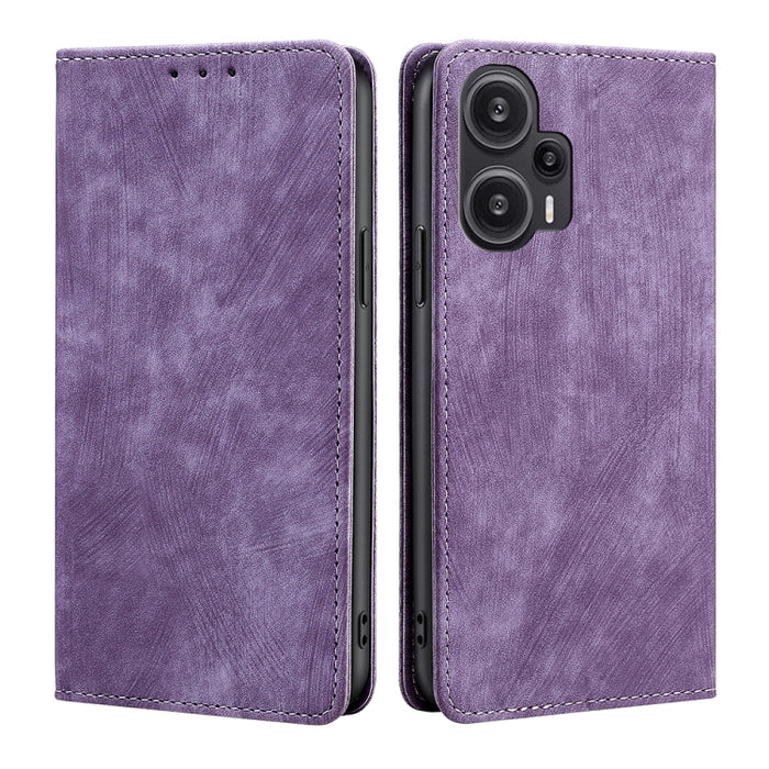 Estuche para teléfono de cuero magnético con cepillo antirrobo RFID, For vivo iQOO Z7x, For OPPO A55S 5G, For Realme GT Neo5 SE, For Xiaomi Redmi Note 12 Turbo, For Kyocera Digno SX3-KYG02, For Nokia C12, For Nokia C22, For Nokia C32                   ...