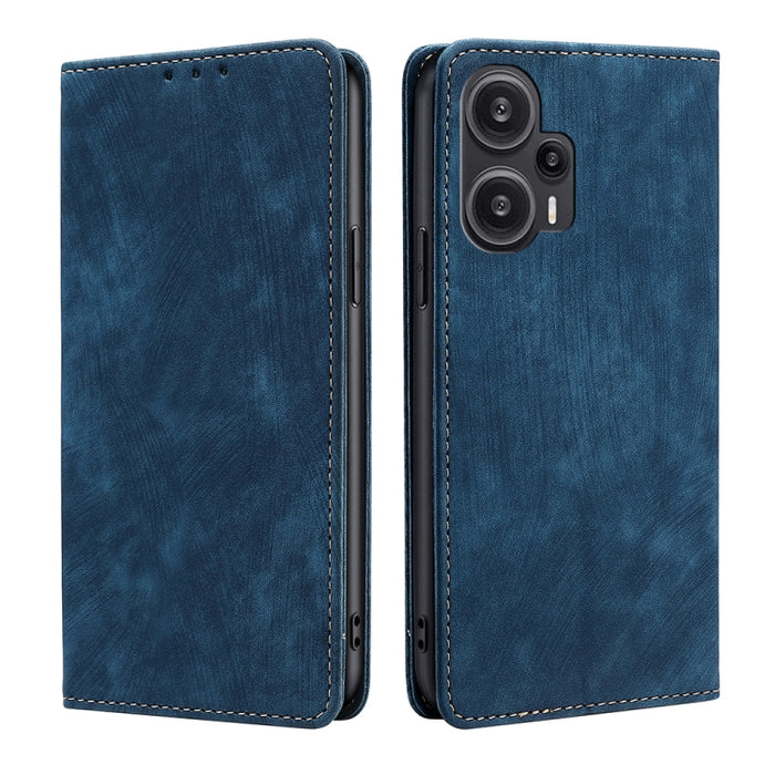 Estuche para teléfono de cuero magnético con cepillo antirrobo RFID, For vivo iQOO Z7x, For OPPO A55S 5G, For Realme GT Neo5 SE, For Xiaomi Redmi Note 12 Turbo, For Kyocera Digno SX3-KYG02, For Nokia C12, For Nokia C22, For Nokia C32                   ...