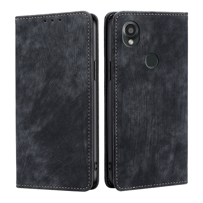 Estuche para teléfono de cuero magnético con cepillo antirrobo RFID, For vivo iQOO Z7x, For OPPO A55S 5G, For Realme GT Neo5 SE, For Xiaomi Redmi Note 12 Turbo, For Kyocera Digno SX3-KYG02, For Nokia C12, For Nokia C22, For Nokia C32                   ...