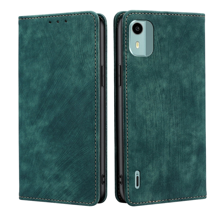 Estuche para teléfono de cuero magnético con cepillo antirrobo RFID, For vivo iQOO Z7x, For OPPO A55S 5G, For Realme GT Neo5 SE, For Xiaomi Redmi Note 12 Turbo, For Kyocera Digno SX3-KYG02, For Nokia C12, For Nokia C22, For Nokia C32                   ...