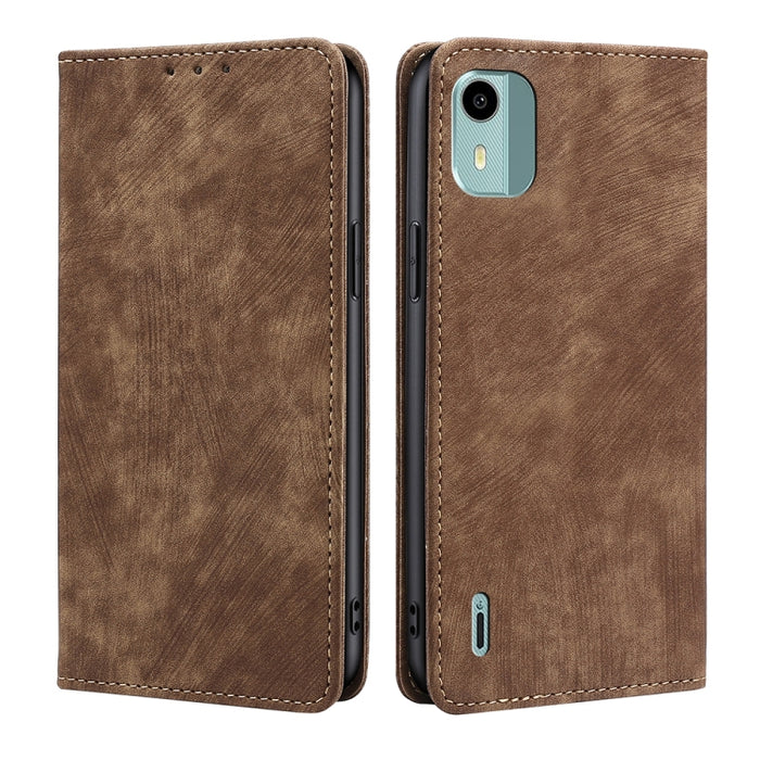 Estuche para teléfono de cuero magnético con cepillo antirrobo RFID, For vivo iQOO Z7x, For OPPO A55S 5G, For Realme GT Neo5 SE, For Xiaomi Redmi Note 12 Turbo, For Kyocera Digno SX3-KYG02, For Nokia C12, For Nokia C22, For Nokia C32                   ...