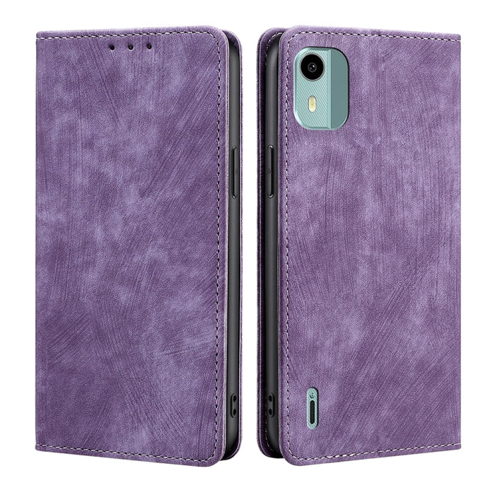 Estuche para teléfono de cuero magnético con cepillo antirrobo RFID, For vivo iQOO Z7x, For OPPO A55S 5G, For Realme GT Neo5 SE, For Xiaomi Redmi Note 12 Turbo, For Kyocera Digno SX3-KYG02, For Nokia C12, For Nokia C22, For Nokia C32                   ...