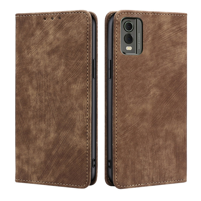Estuche para teléfono de cuero magnético con cepillo antirrobo RFID, For vivo iQOO Z7x, For OPPO A55S 5G, For Realme GT Neo5 SE, For Xiaomi Redmi Note 12 Turbo, For Kyocera Digno SX3-KYG02, For Nokia C12, For Nokia C22, For Nokia C32                   ...