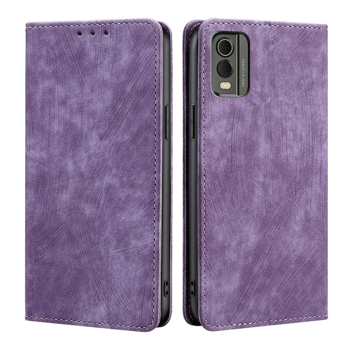 Estuche para teléfono de cuero magnético con cepillo antirrobo RFID, For vivo iQOO Z7x, For OPPO A55S 5G, For Realme GT Neo5 SE, For Xiaomi Redmi Note 12 Turbo, For Kyocera Digno SX3-KYG02, For Nokia C12, For Nokia C22, For Nokia C32                   ...