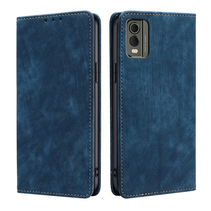 Estuche para teléfono de cuero magnético con cepillo antirrobo RFID, For vivo iQOO Z7x, For OPPO A55S 5G, For Realme GT Neo5 SE, For Xiaomi Redmi Note 12 Turbo, For Kyocera Digno SX3-KYG02, For Nokia C12, For Nokia C22, For Nokia C32                   ...