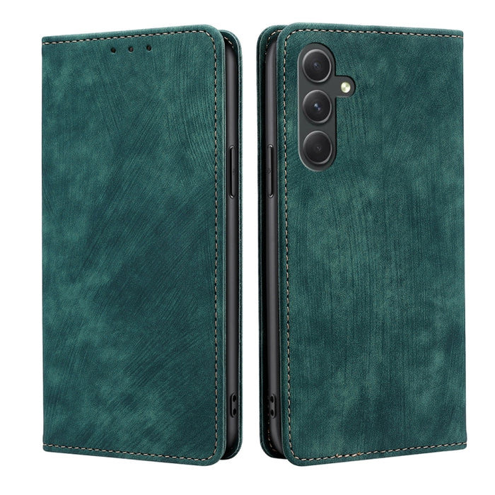 Estuche para teléfono de cuero magnético con cepillo antirrobo RFID, For vivo iQOO Z7x, For OPPO A55S 5G, For Realme GT Neo5 SE, For Xiaomi Redmi Note 12 Turbo, For Kyocera Digno SX3-KYG02, For Nokia C12, For Nokia C22, For Nokia C32                   ...