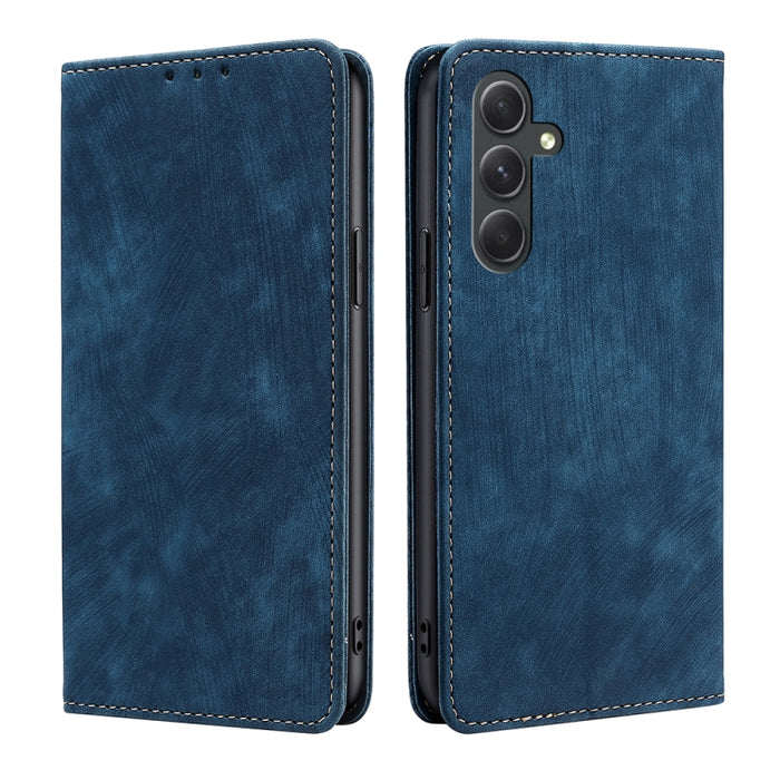 Estuche para teléfono de cuero magnético con cepillo antirrobo RFID, For vivo iQOO Z7x, For OPPO A55S 5G, For Realme GT Neo5 SE, For Xiaomi Redmi Note 12 Turbo, For Kyocera Digno SX3-KYG02, For Nokia C12, For Nokia C22, For Nokia C32                   ...