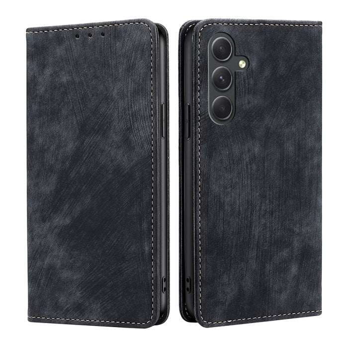 Estuche para teléfono de cuero magnético con cepillo antirrobo RFID, For vivo iQOO Z7x, For OPPO A55S 5G, For Realme GT Neo5 SE, For Xiaomi Redmi Note 12 Turbo, For Kyocera Digno SX3-KYG02, For Nokia C12, For Nokia C22, For Nokia C32                   ...