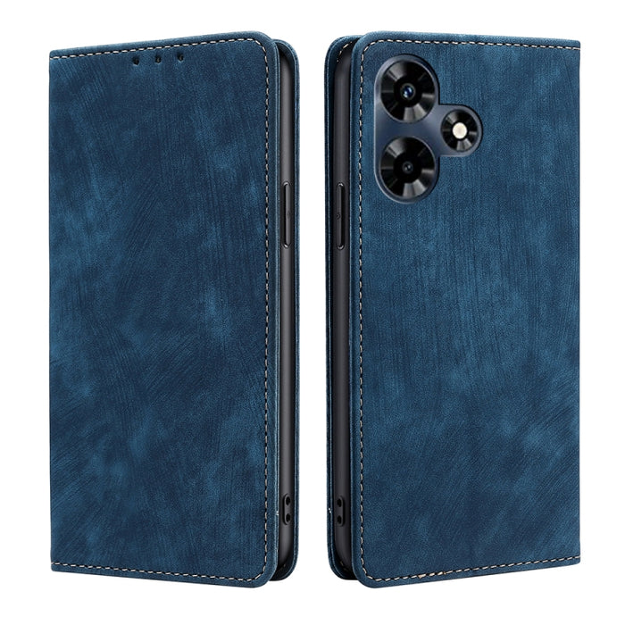 Estuche para teléfono de cuero magnético con cepillo antirrobo RFID, For vivo iQOO Z7x, For OPPO A55S 5G, For Realme GT Neo5 SE, For Xiaomi Redmi Note 12 Turbo, For Kyocera Digno SX3-KYG02, For Nokia C12, For Nokia C22, For Nokia C32                   ...