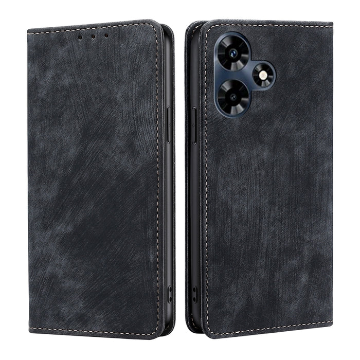 Estuche para teléfono de cuero magnético con cepillo antirrobo RFID, For vivo iQOO Z7x, For OPPO A55S 5G, For Realme GT Neo5 SE, For Xiaomi Redmi Note 12 Turbo, For Kyocera Digno SX3-KYG02, For Nokia C12, For Nokia C22, For Nokia C32                   ...