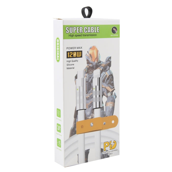 Mech Series 120W USB-C / Type-C a cable de datos de carga rápida de silicona con enchufe de metal de 8 pines, longitud: 1,2 m, 8 Pin, 1.2m Type-C to 8 Pin