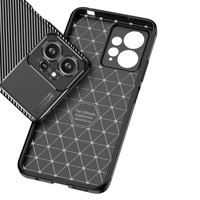 Funda de teléfono TPU a prueba de golpes con textura de fibra de carbono, For Xiaomi Redmi Note 12 4G Global