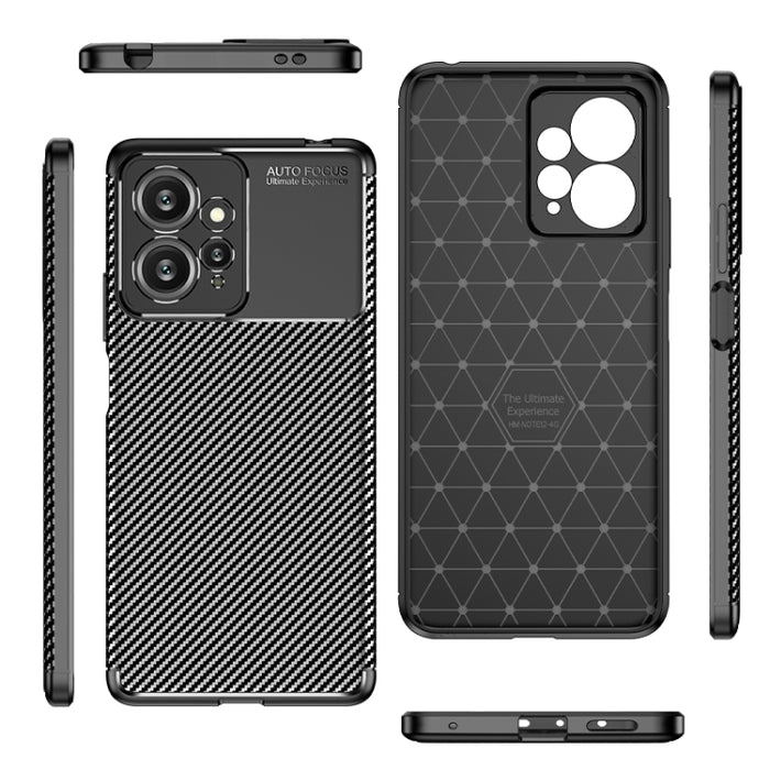 Funda de teléfono TPU a prueba de golpes con textura de fibra de carbono, For Xiaomi Redmi Note 12 4G Global