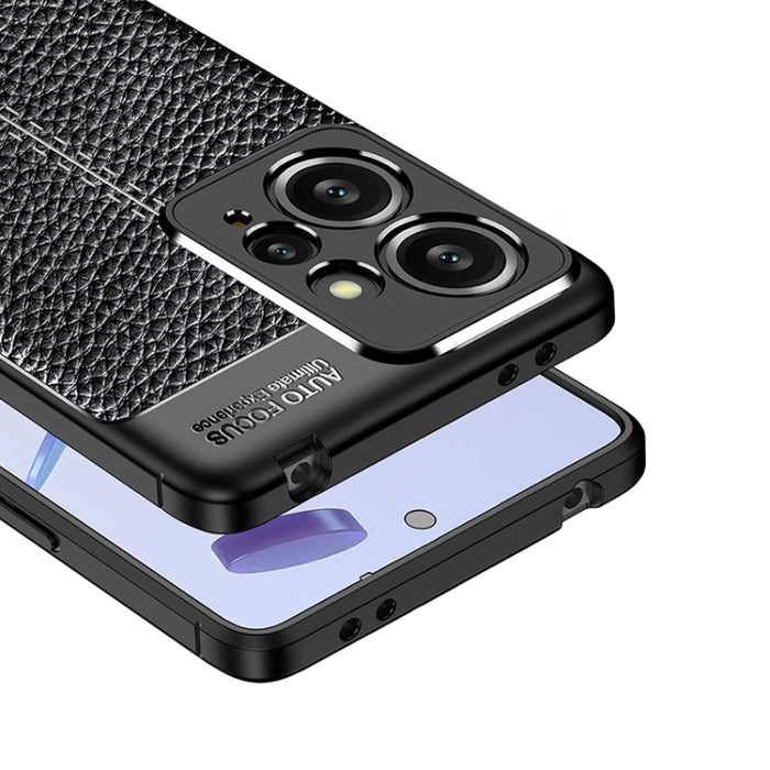 Funda de teléfono TPU a prueba de golpes con textura Litchi, For Xiaomi Redmi Note 12 4G Global, For Honor X50i 5G