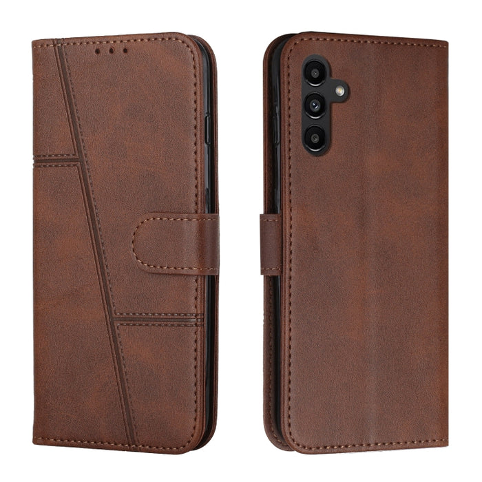 Estuche para teléfono de cuero con hebilla de textura de becerro cosido, For Samsung Galaxy A24 4G, For Samsung Galaxy M14 5G / F14 5G, For Google Pixel 7a, For Google Pixel 8, For Google Pixel 8 Pro, For Infinix Hot 30i, For Tecno Spark 10            ...