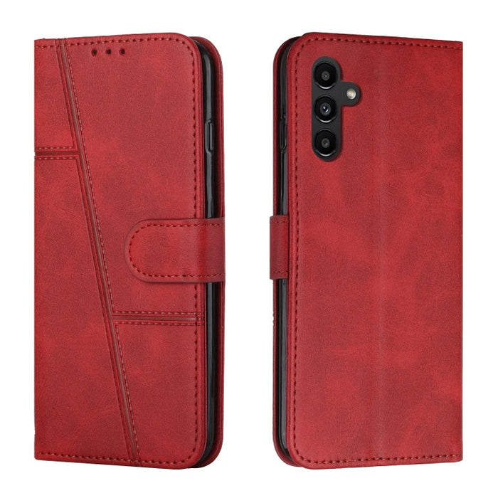 Estuche para teléfono de cuero con hebilla de textura de becerro cosido, For Samsung Galaxy A24 4G, For Samsung Galaxy M14 5G / F14 5G, For Google Pixel 7a, For Google Pixel 8, For Google Pixel 8 Pro, For Infinix Hot 30i, For Tecno Spark 10            ...