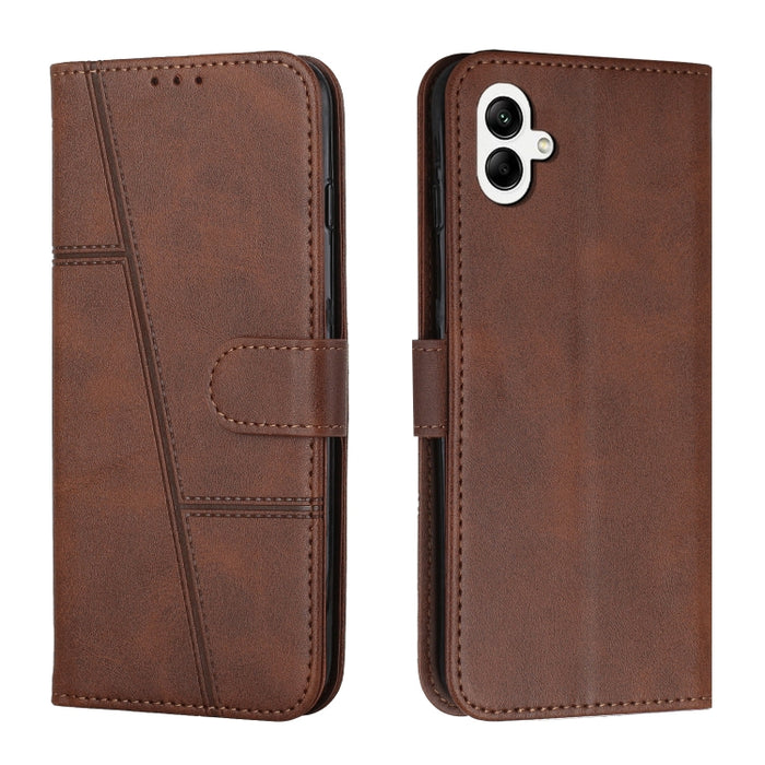 Estuche para teléfono de cuero con hebilla de textura de becerro cosido, For Samsung Galaxy A24 4G, For Samsung Galaxy M14 5G / F14 5G, For Google Pixel 7a, For Google Pixel 8, For Google Pixel 8 Pro, For Infinix Hot 30i, For Tecno Spark 10            ...