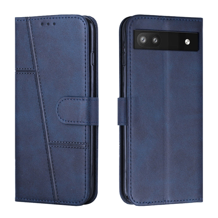 Estuche para teléfono de cuero con hebilla de textura de becerro cosido, For Samsung Galaxy A24 4G, For Samsung Galaxy M14 5G / F14 5G, For Google Pixel 7a, For Google Pixel 8, For Google Pixel 8 Pro, For Infinix Hot 30i, For Tecno Spark 10            ...