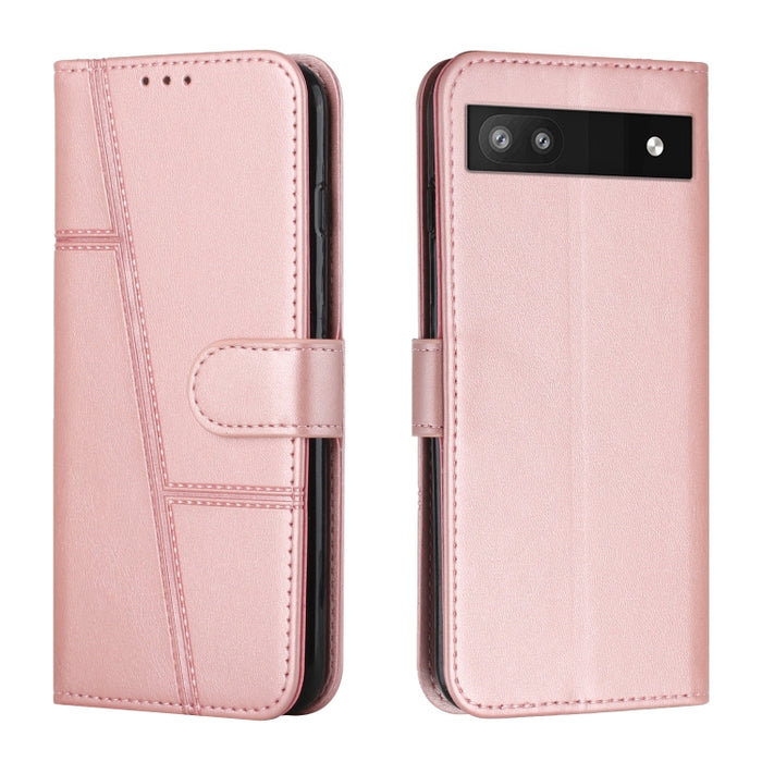 Estuche para teléfono de cuero con hebilla de textura de becerro cosido, For Samsung Galaxy A24 4G, For Samsung Galaxy M14 5G / F14 5G, For Google Pixel 7a, For Google Pixel 8, For Google Pixel 8 Pro, For Infinix Hot 30i, For Tecno Spark 10            ...