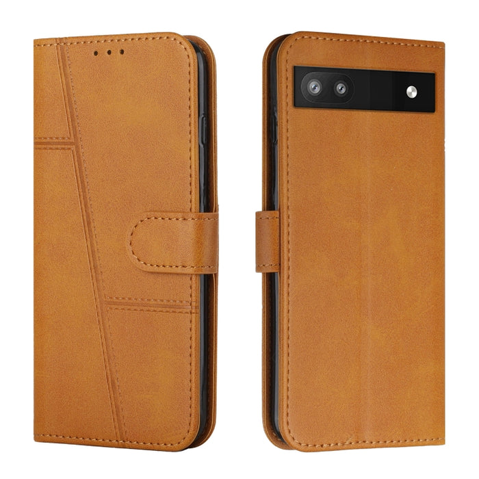 Estuche para teléfono de cuero con hebilla de textura de becerro cosido, For Samsung Galaxy A24 4G, For Samsung Galaxy M14 5G / F14 5G, For Google Pixel 7a, For Google Pixel 8, For Google Pixel 8 Pro, For Infinix Hot 30i, For Tecno Spark 10            ...