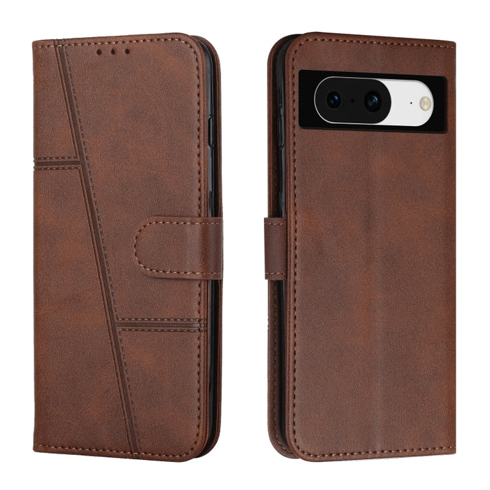 Estuche para teléfono de cuero con hebilla de textura de becerro cosido, For Samsung Galaxy A24 4G, For Samsung Galaxy M14 5G / F14 5G, For Google Pixel 7a, For Google Pixel 8, For Google Pixel 8 Pro, For Infinix Hot 30i, For Tecno Spark 10            ...