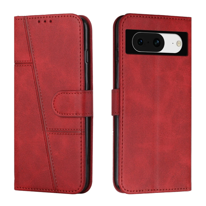 Estuche para teléfono de cuero con hebilla de textura de becerro cosido, For Samsung Galaxy A24 4G, For Samsung Galaxy M14 5G / F14 5G, For Google Pixel 7a, For Google Pixel 8, For Google Pixel 8 Pro, For Infinix Hot 30i, For Tecno Spark 10            ...