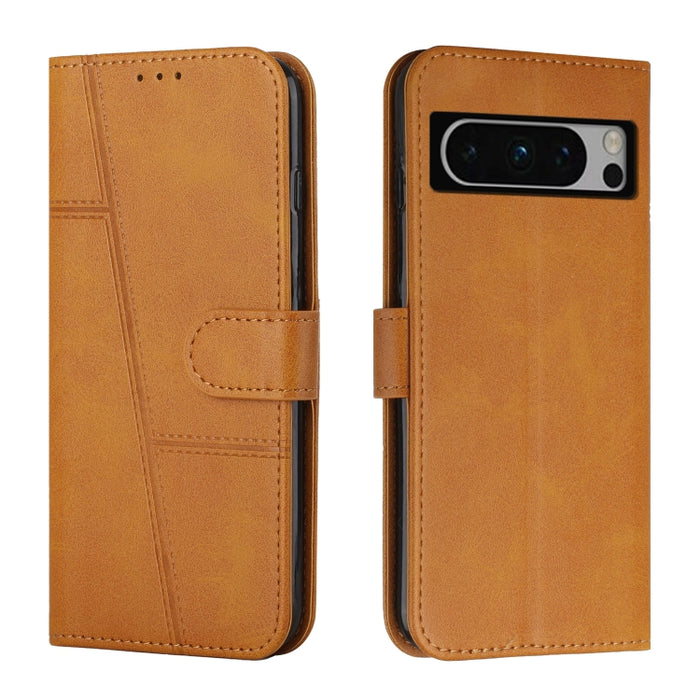 Estuche para teléfono de cuero con hebilla de textura de becerro cosido, For Samsung Galaxy A24 4G, For Samsung Galaxy M14 5G / F14 5G, For Google Pixel 7a, For Google Pixel 8, For Google Pixel 8 Pro, For Infinix Hot 30i, For Tecno Spark 10            ...