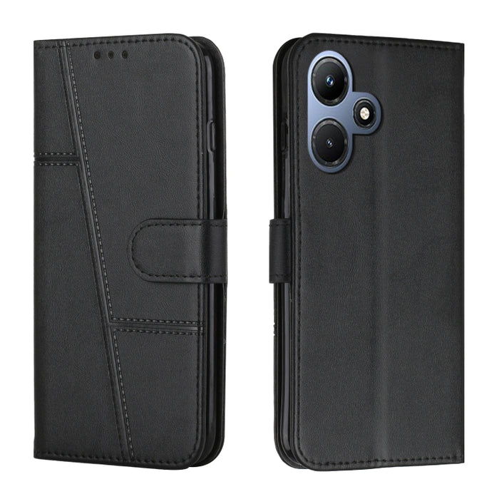 Estuche para teléfono de cuero con hebilla de textura de becerro cosido, For Samsung Galaxy A24 4G, For Samsung Galaxy M14 5G / F14 5G, For Google Pixel 7a, For Google Pixel 8, For Google Pixel 8 Pro, For Infinix Hot 30i, For Tecno Spark 10            ...