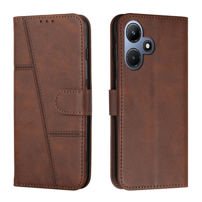 Estuche para teléfono de cuero con hebilla de textura de becerro cosido, For Samsung Galaxy A24 4G, For Samsung Galaxy M14 5G / F14 5G, For Google Pixel 7a, For Google Pixel 8, For Google Pixel 8 Pro, For Infinix Hot 30i, For Tecno Spark 10            ...