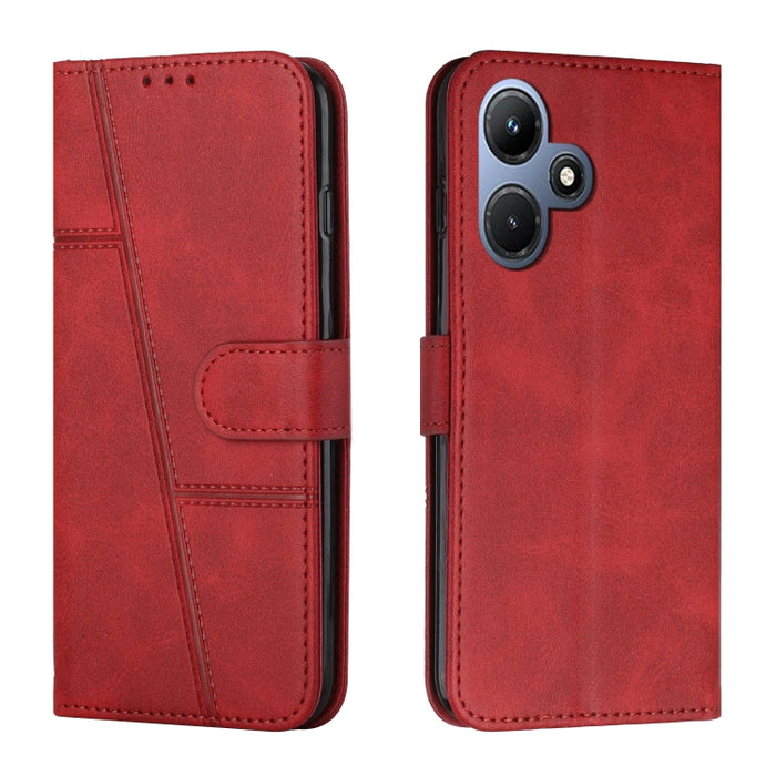 Estuche para teléfono de cuero con hebilla de textura de becerro cosido, For Samsung Galaxy A24 4G, For Samsung Galaxy M14 5G / F14 5G, For Google Pixel 7a, For Google Pixel 8, For Google Pixel 8 Pro, For Infinix Hot 30i, For Tecno Spark 10            ...