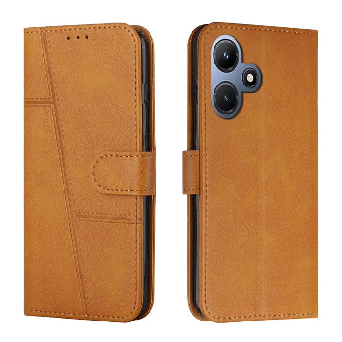Estuche para teléfono de cuero con hebilla de textura de becerro cosido, For Samsung Galaxy A24 4G, For Samsung Galaxy M14 5G / F14 5G, For Google Pixel 7a, For Google Pixel 8, For Google Pixel 8 Pro, For Infinix Hot 30i, For Tecno Spark 10            ...