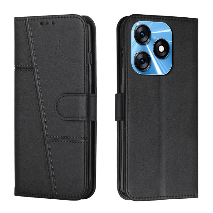 Estuche para teléfono de cuero con hebilla de textura de becerro cosido, For Samsung Galaxy A24 4G, For Samsung Galaxy M14 5G / F14 5G, For Google Pixel 7a, For Google Pixel 8, For Google Pixel 8 Pro, For Infinix Hot 30i, For Tecno Spark 10            ...