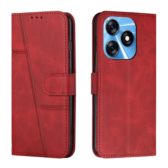 Estuche para teléfono de cuero con hebilla de textura de becerro cosido, For Samsung Galaxy A24 4G, For Samsung Galaxy M14 5G / F14 5G, For Google Pixel 7a, For Google Pixel 8, For Google Pixel 8 Pro, For Infinix Hot 30i, For Tecno Spark 10            ...