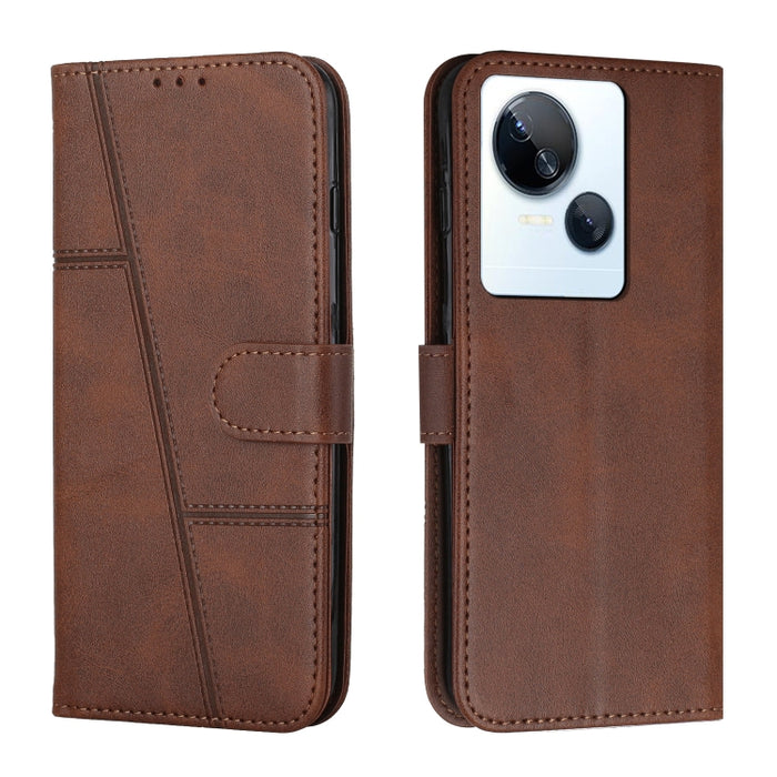 Estuche para teléfono de cuero con hebilla de textura de becerro cosido, For Samsung Galaxy A24 4G, For Samsung Galaxy M14 5G / F14 5G, For Google Pixel 7a, For Google Pixel 8, For Google Pixel 8 Pro, For Infinix Hot 30i, For Tecno Spark 10            ...