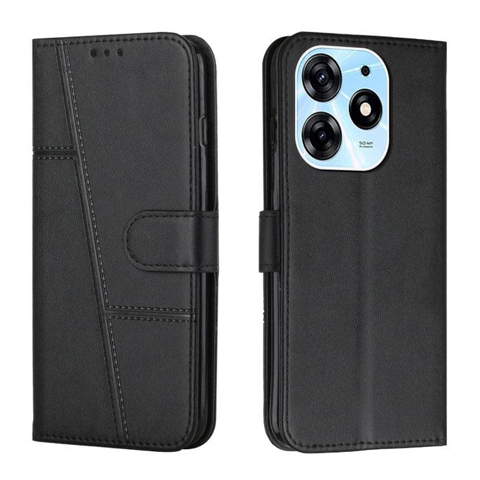 Estuche para teléfono de cuero con hebilla de textura de becerro cosido, For Samsung Galaxy A24 4G, For Samsung Galaxy M14 5G / F14 5G, For Google Pixel 7a, For Google Pixel 8, For Google Pixel 8 Pro, For Infinix Hot 30i, For Tecno Spark 10            ...