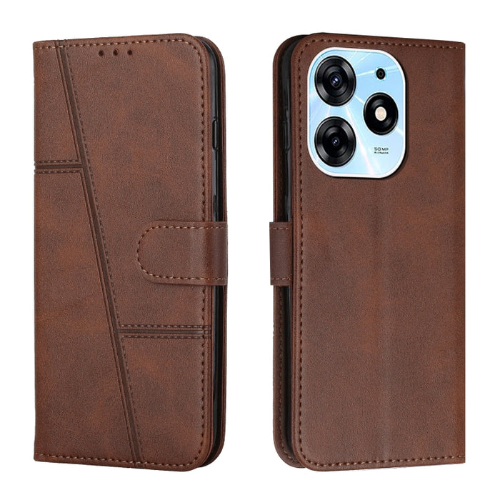Estuche para teléfono de cuero con hebilla de textura de becerro cosido, For Samsung Galaxy A24 4G, For Samsung Galaxy M14 5G / F14 5G, For Google Pixel 7a, For Google Pixel 8, For Google Pixel 8 Pro, For Infinix Hot 30i, For Tecno Spark 10            ...