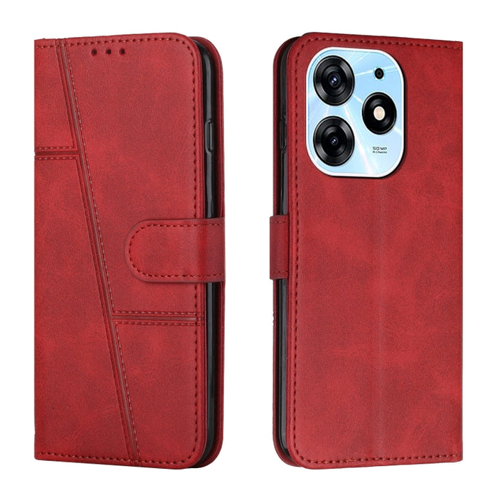 Estuche para teléfono de cuero con hebilla de textura de becerro cosido, For Samsung Galaxy A24 4G, For Samsung Galaxy M14 5G / F14 5G, For Google Pixel 7a, For Google Pixel 8, For Google Pixel 8 Pro, For Infinix Hot 30i, For Tecno Spark 10            ...