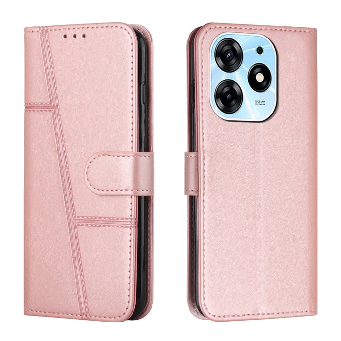 Estuche para teléfono de cuero con hebilla de textura de becerro cosido, For Samsung Galaxy A24 4G, For Samsung Galaxy M14 5G / F14 5G, For Google Pixel 7a, For Google Pixel 8, For Google Pixel 8 Pro, For Infinix Hot 30i, For Tecno Spark 10            ...