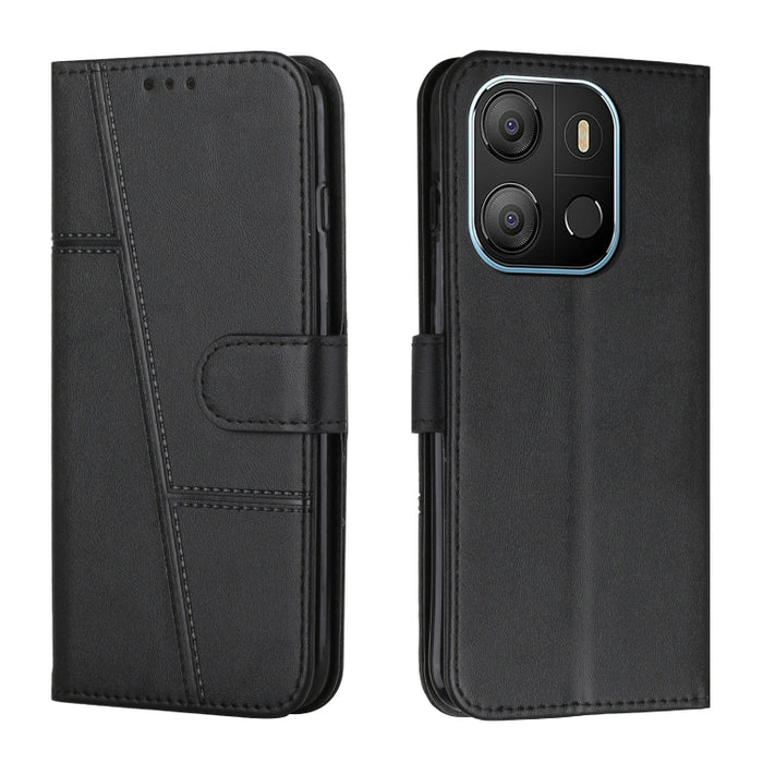 Estuche para teléfono de cuero con hebilla de textura de becerro cosido, For Samsung Galaxy A24 4G, For Samsung Galaxy M14 5G / F14 5G, For Google Pixel 7a, For Google Pixel 8, For Google Pixel 8 Pro, For Infinix Hot 30i, For Tecno Spark 10            ...