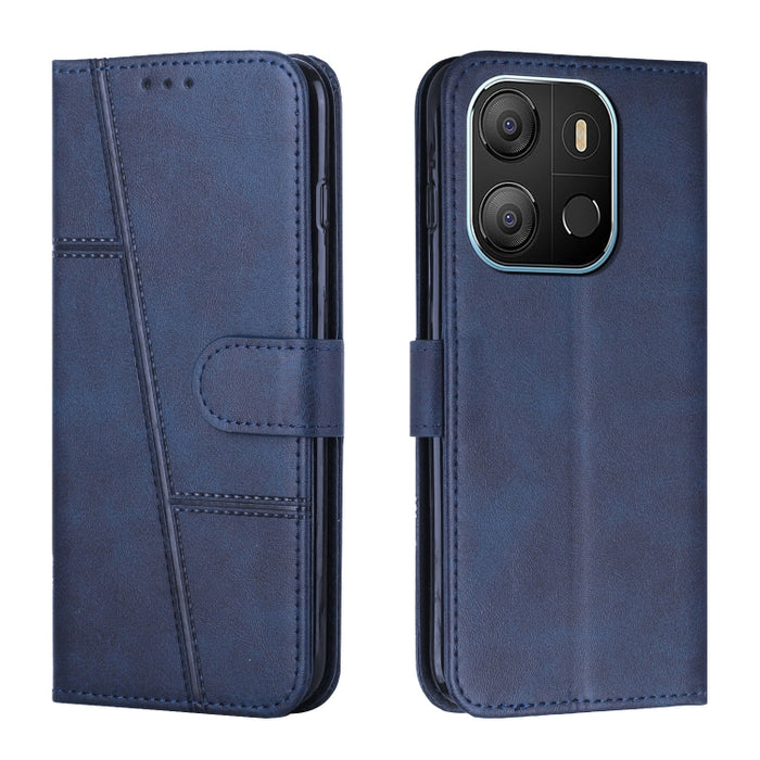 Estuche para teléfono de cuero con hebilla de textura de becerro cosido, For Samsung Galaxy A24 4G, For Samsung Galaxy M14 5G / F14 5G, For Google Pixel 7a, For Google Pixel 8, For Google Pixel 8 Pro, For Infinix Hot 30i, For Tecno Spark 10            ...
