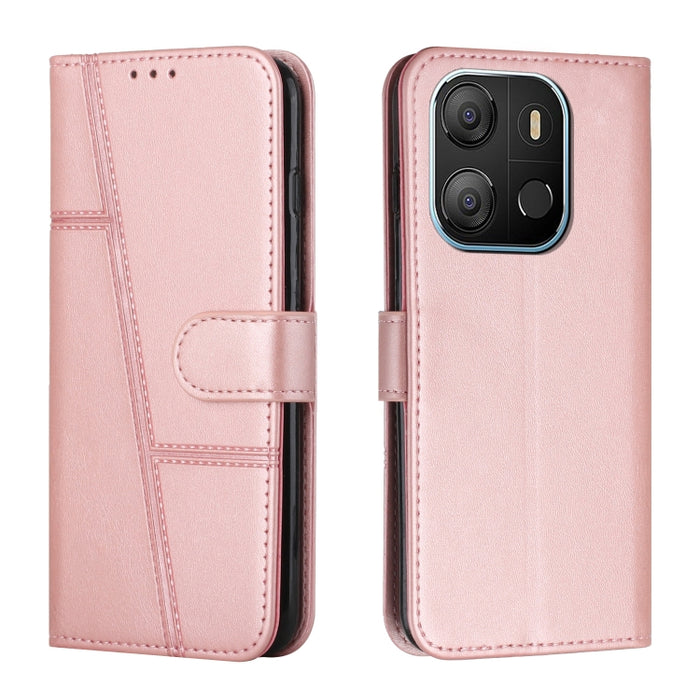Estuche para teléfono de cuero con hebilla de textura de becerro cosido, For Samsung Galaxy A24 4G, For Samsung Galaxy M14 5G / F14 5G, For Google Pixel 7a, For Google Pixel 8, For Google Pixel 8 Pro, For Infinix Hot 30i, For Tecno Spark 10            ...