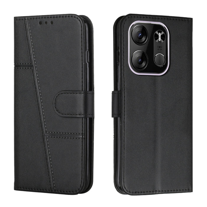 Estuche para teléfono de cuero con hebilla de textura de becerro cosido, For Samsung Galaxy A24 4G, For Samsung Galaxy M14 5G / F14 5G, For Google Pixel 7a, For Google Pixel 8, For Google Pixel 8 Pro, For Infinix Hot 30i, For Tecno Spark 10            ...