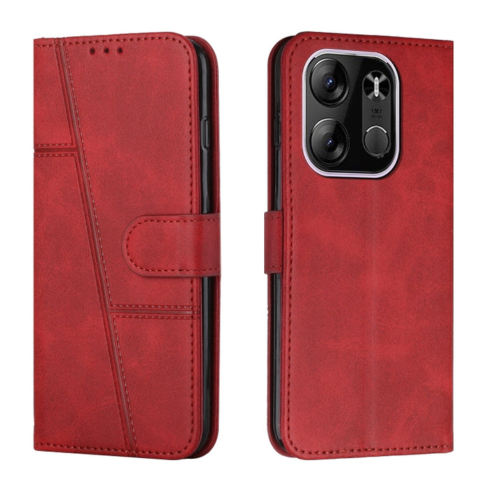 Estuche para teléfono de cuero con hebilla de textura de becerro cosido, For Samsung Galaxy A24 4G, For Samsung Galaxy M14 5G / F14 5G, For Google Pixel 7a, For Google Pixel 8, For Google Pixel 8 Pro, For Infinix Hot 30i, For Tecno Spark 10            ...