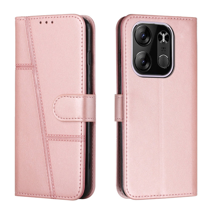 Estuche para teléfono de cuero con hebilla de textura de becerro cosido, For Samsung Galaxy A24 4G, For Samsung Galaxy M14 5G / F14 5G, For Google Pixel 7a, For Google Pixel 8, For Google Pixel 8 Pro, For Infinix Hot 30i, For Tecno Spark 10            ...