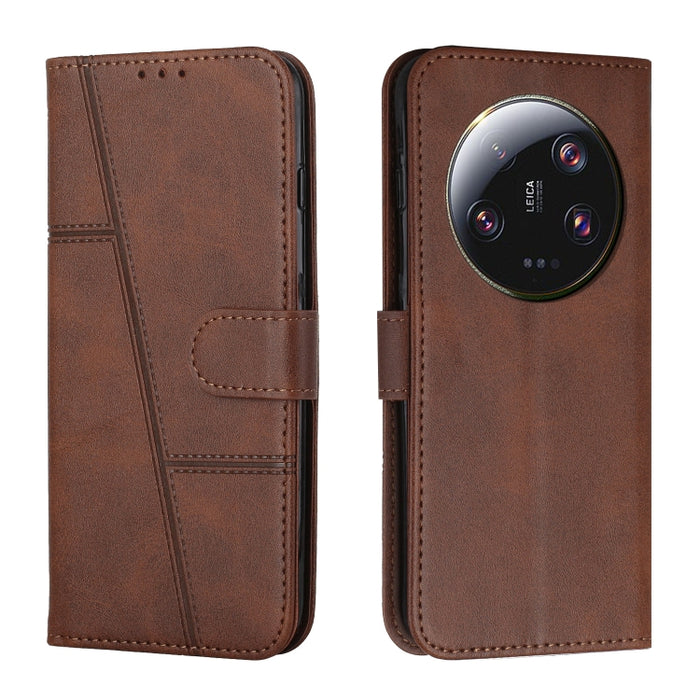 Estuche para teléfono de cuero con hebilla de textura de becerro cosido, For Samsung Galaxy A24 4G, For Samsung Galaxy M14 5G / F14 5G, For Google Pixel 7a, For Google Pixel 8, For Google Pixel 8 Pro, For Infinix Hot 30i, For Tecno Spark 10            ...